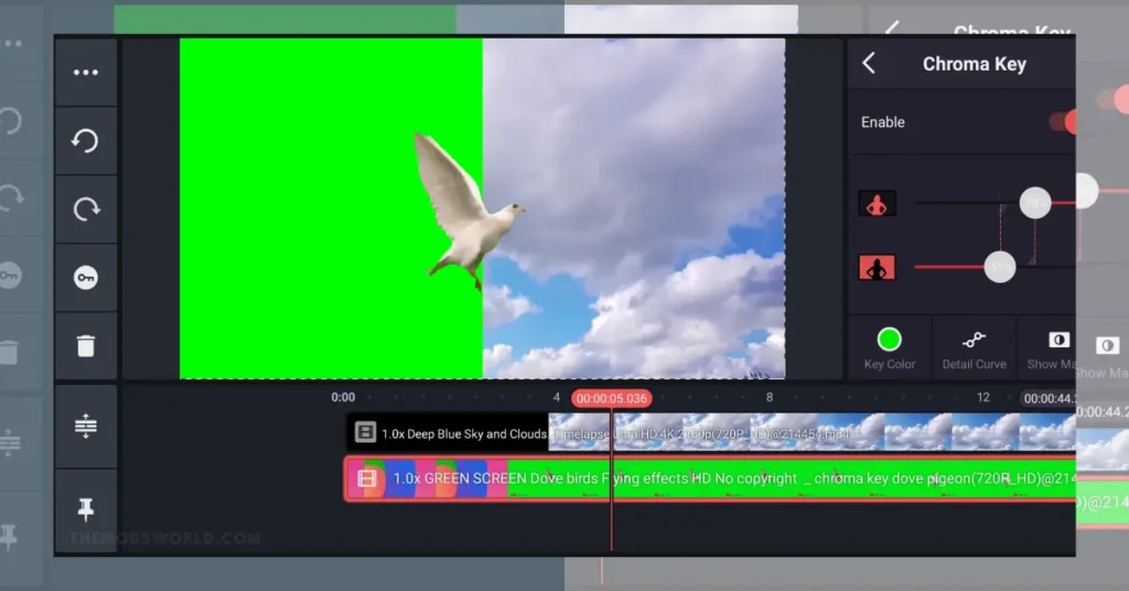 KineMaster Pro Mod Apk Chroma Key feature allows you to change the background of your green screen videos and mirror effects,