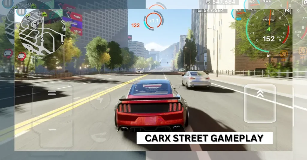 The Gameplay of CarX Street Apk is quite familiar to other racing games.