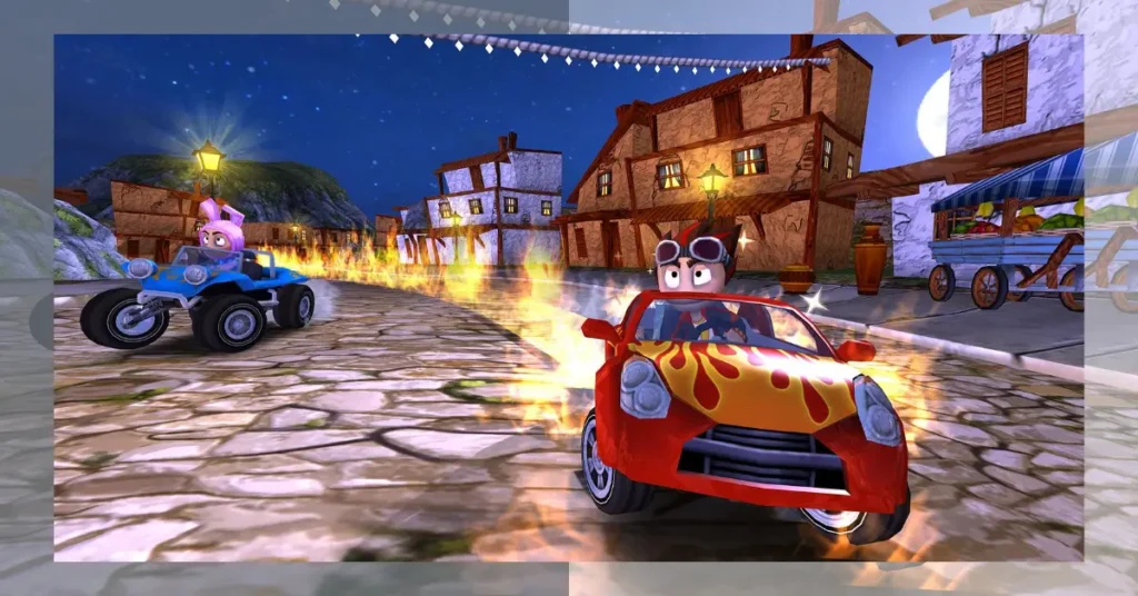 Beach Buggy Racing  Apk, The game is all about high-speed racing on beautiful tracks, and competing against your opponents.